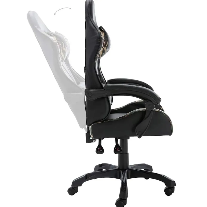 vidaXL Gaming-Stuhl Schwarz und Tarnmuster Kunstleder