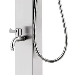 vidaXL Gartendusche 220 cm Edelstahl