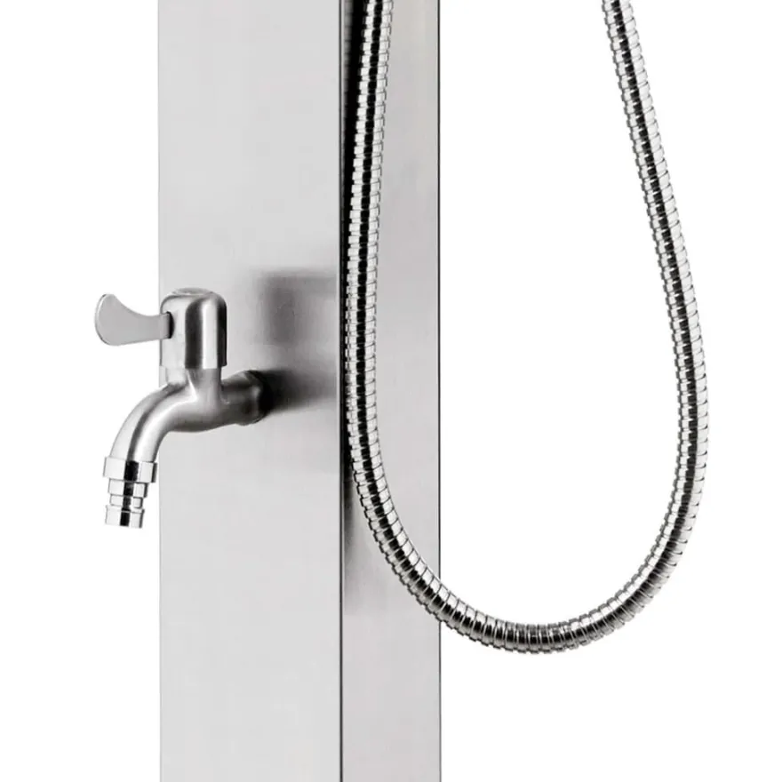 vidaXL Gartendusche 220 cm Edelstahl