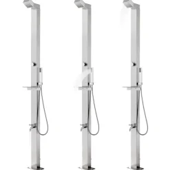 vidaXL Gartendusche 220 cm Edelstahl