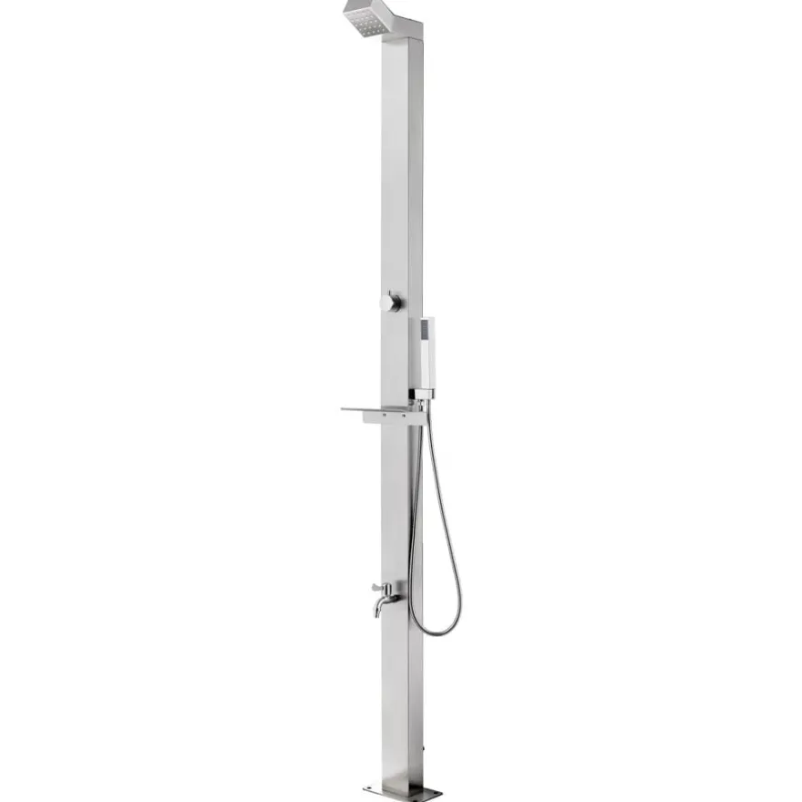 vidaXL Gartendusche 220 cm Edelstahl