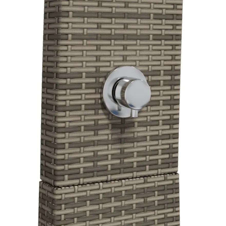 vidaXL Gartendusche Grau 55x60x224 cm Poly Rattan und Akazienholz
