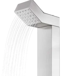 vidaXL Gartendusche mit Grauer Bodenplatte 225 cm Edelstahl