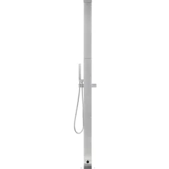vidaXL Gartendusche mit Grauer Bodenplatte 225 cm Edelstahl