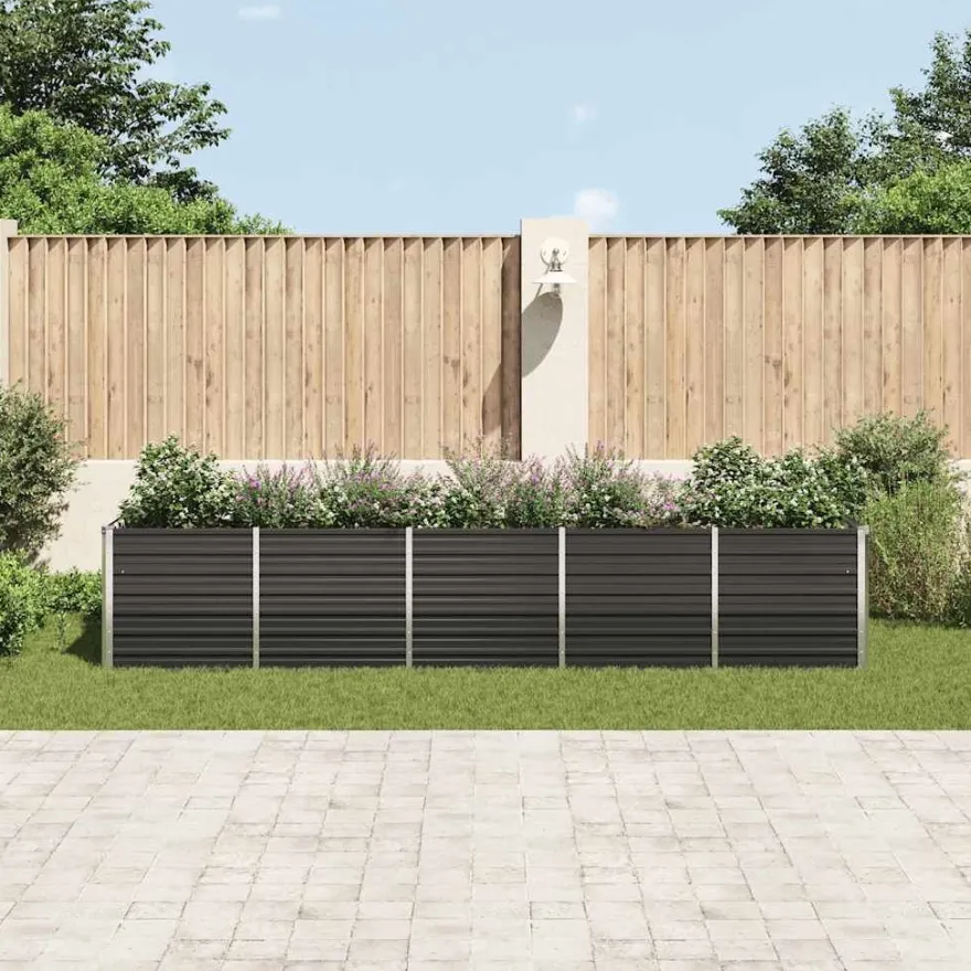 vidaXL Garten-Hochbeet Verzinkter Stahl 400x80x77 cm Anthrazit