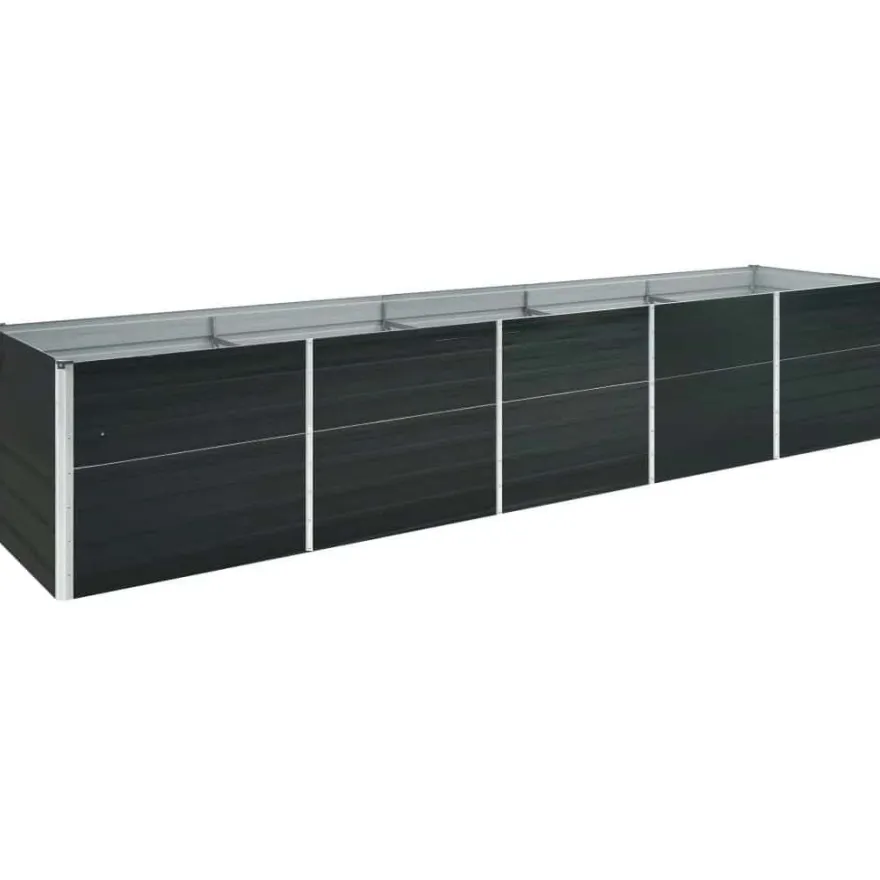 vidaXL Garten-Hochbeet Verzinkter Stahl 400x80x77 cm Anthrazit