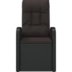 vidaXL Garten-Liegestühle 2 Stk. mit Auflagen Poly Rattan Schwarz