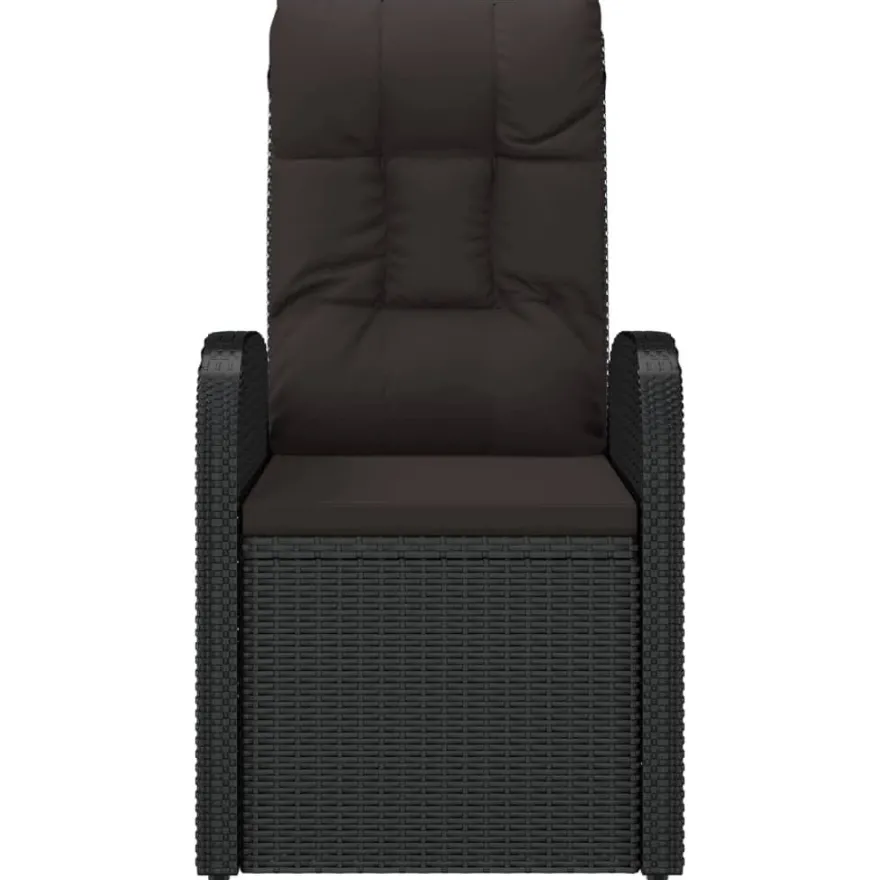 vidaXL Garten-Liegestühle 2 Stk. mit Auflagen Poly Rattan Schwarz