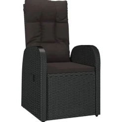 vidaXL Garten-Liegestühle 2 Stk. mit Auflagen Poly Rattan Schwarz