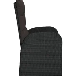 vidaXL Garten-Liegestühle 2 Stk. mit Auflagen Poly Rattan Schwarz