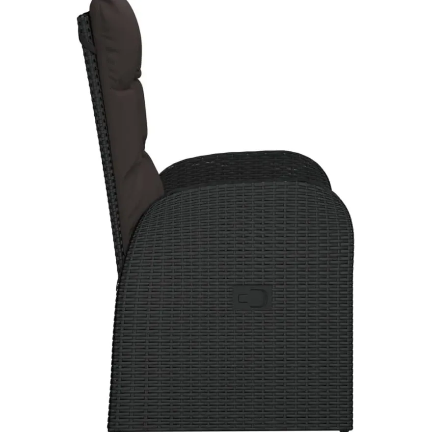 vidaXL Garten-Liegestühle 2 Stk. mit Auflagen Poly Rattan Schwarz