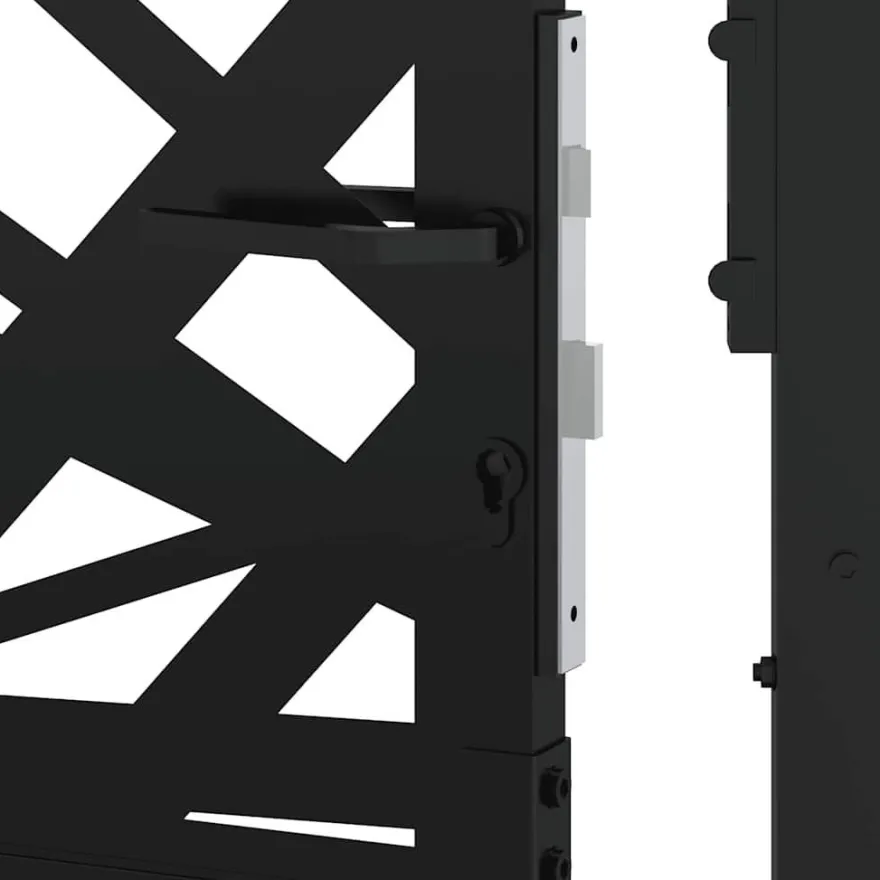 vidaXL Gartentor Schwarz 105x106 cm Stahl Lichtdesign