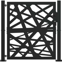vidaXL Gartentor Schwarz 105x106 cm Stahl Lichtdesign