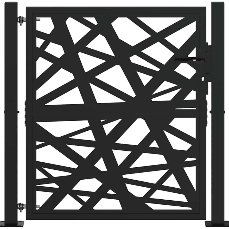 vidaXL Gartentor Schwarz 105x106 cm Stahl Lichtdesign