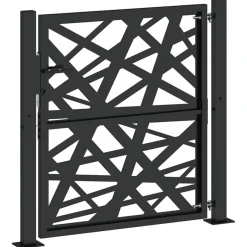 vidaXL Gartentor Schwarz 105x106 cm Stahl Lichtdesign