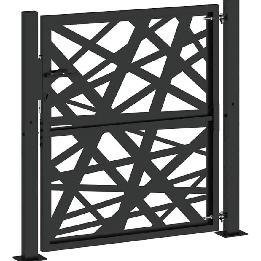 vidaXL Gartentor Schwarz 105x106 cm Stahl Lichtdesign