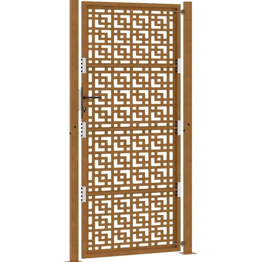 vidaXL Gartentor 105x205 cm Wetterfester Stahl Kreuz-Design