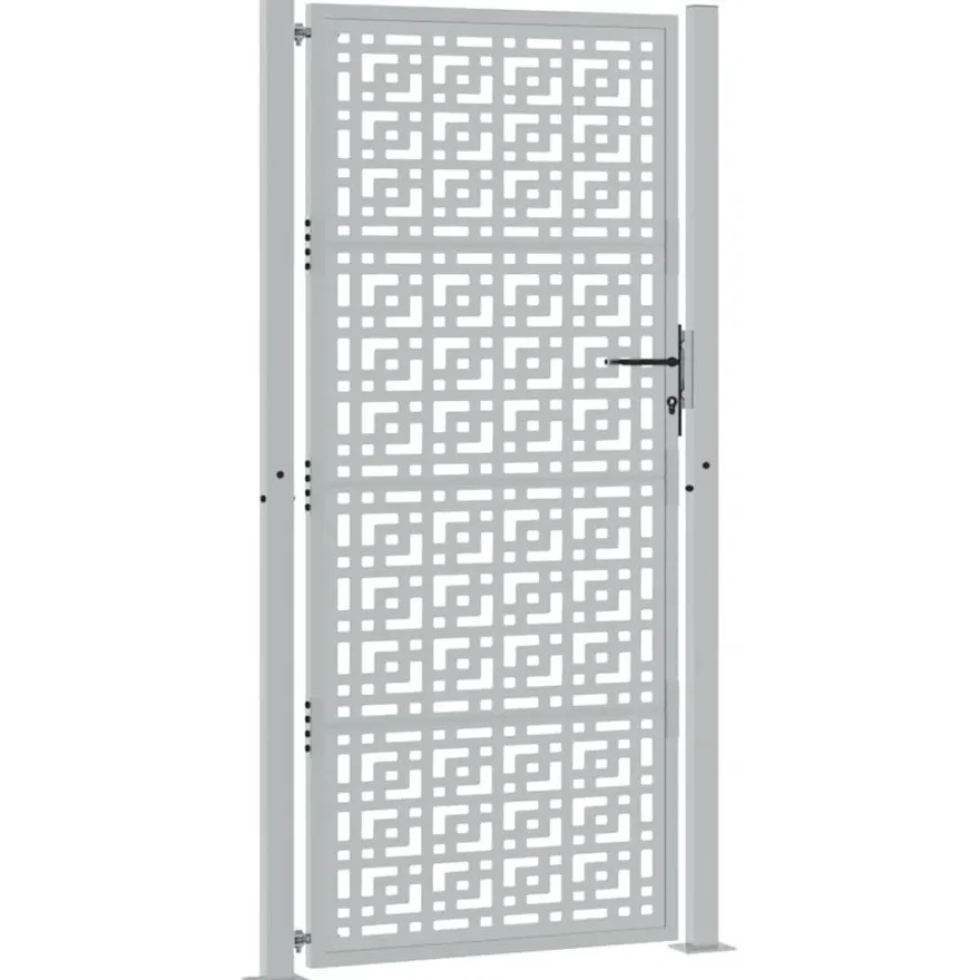 vidaXL Gartentor 105x205 cm Wetterfester Stahl Kreuz-Design