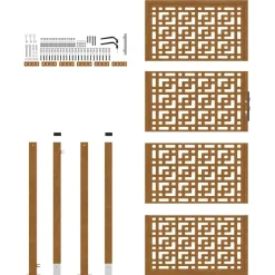 vidaXL Gartentor 105x205 cm Wetterfester Stahl Kreuz-Design