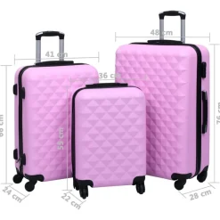 vidaXL Hartschalen-Trolley-Set 3 Stk. Rosa ABS