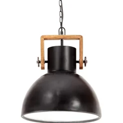 vidaXL Hängelampe Industriestil 25 W Schwarz Rund 40 cm E27