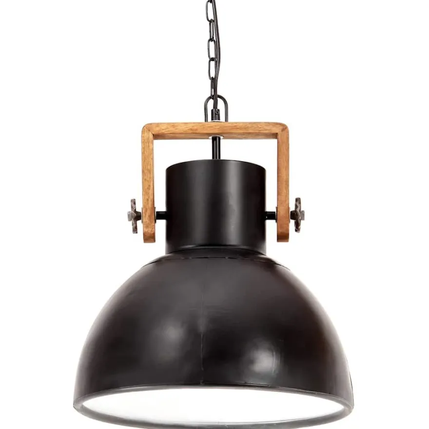 vidaXL Hängelampe Industriestil 25 W Schwarz Rund 40 cm E27