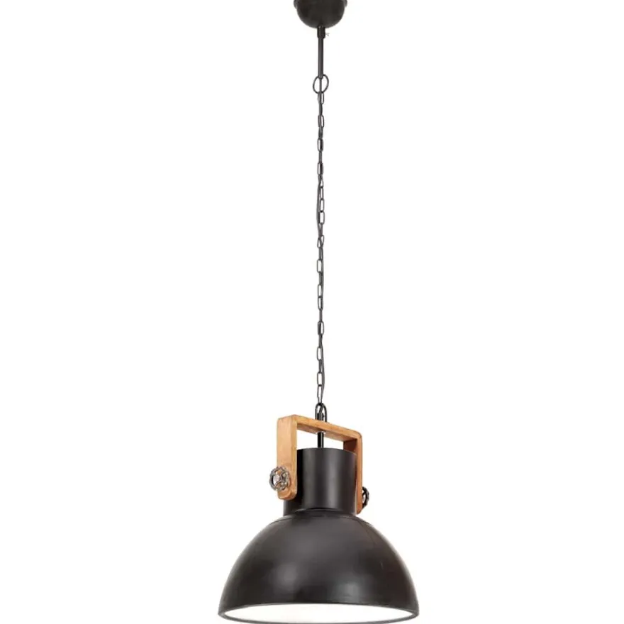 vidaXL Hängelampe Industriestil 25 W Schwarz Rund 40 cm E27