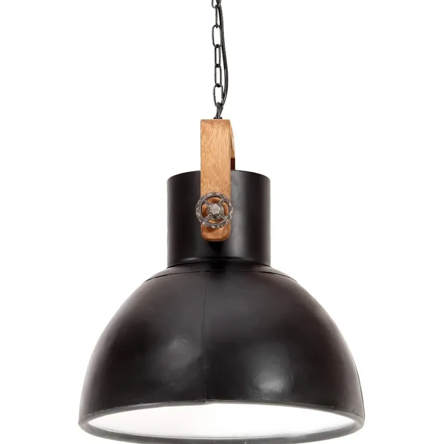 vidaXL Hängelampe Industriestil 25 W Schwarz Rund 40 cm E27