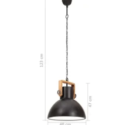 vidaXL Hängelampe Industriestil 25 W Schwarz Rund 40 cm E27