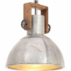 vidaXL Hängelampe Industriestil 25 W Silbern Rund 30 cm E27