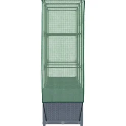 vidaXL Hochbeet mit Gewächshaus-Aufsatz Rattan-Optik 120x40x138 cm