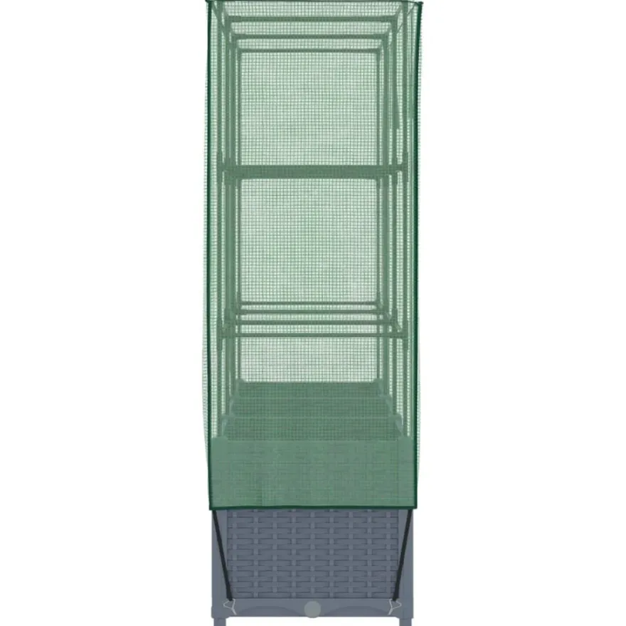 vidaXL Hochbeet mit Gewächshaus-Aufsatz Rattan-Optik 120x40x138 cm