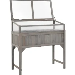 vidaXL Hochbeet mit Gewächshaus 110x54x120 cm Massivholz Tanne