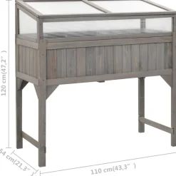 vidaXL Hochbeet mit Gewächshaus 110x54x120 cm Massivholz Tanne