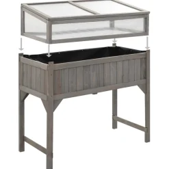vidaXL Hochbeet mit Gewächshaus 110x54x120 cm Massivholz Tanne
