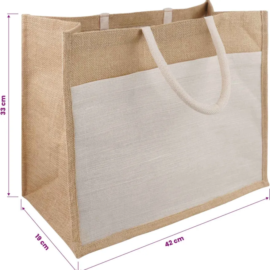 vidaXL Jute-Handtaschen mit Tasche 5 pcs 42 x 33 x 19 cm