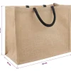 vidaXL Jute-Handtaschen 5 pcs Natürlich und Schwarz 42 x 33 x 19 cm