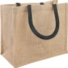 vidaXL Jute-Handtaschen 5 pcs Natürlich und Schwarz 26 x 22 x 14 cm