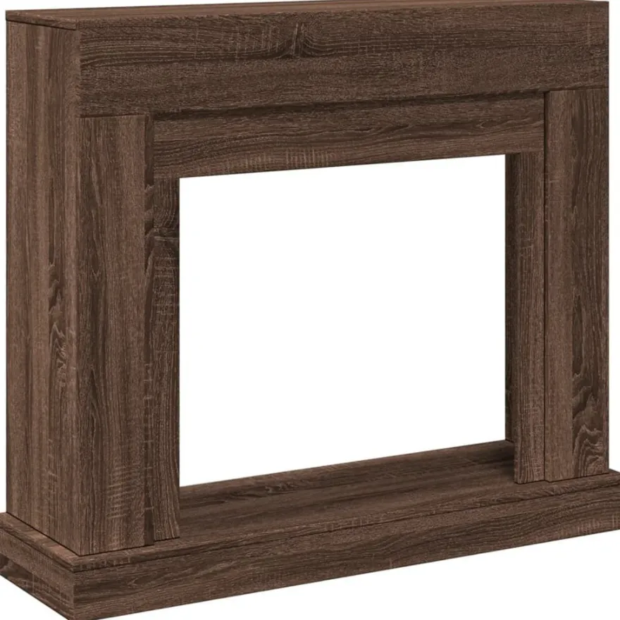 vidaXL Kaminumrandung Braun Eichen-Optik 100x30x87,5 cm Holzwerkstoff