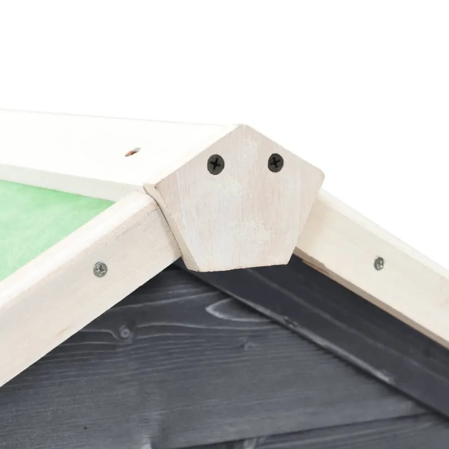 vidaXL Kaninchenstall Grau und Weiß 140x63x120 cm Tanne Massivholz