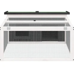vidaXL Kaninchenstall Grau 117,5x97x47,5 cm Massivholz Kiefer