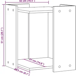 vidaXL Katzenklo Artisan-Eiche 42x42x51 cm Holzwerkstoff