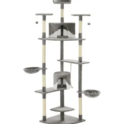 vidaXL Katzen-Kratzbaum mit Sisal-Kratzsäulen 203 cm Grau und Weiß