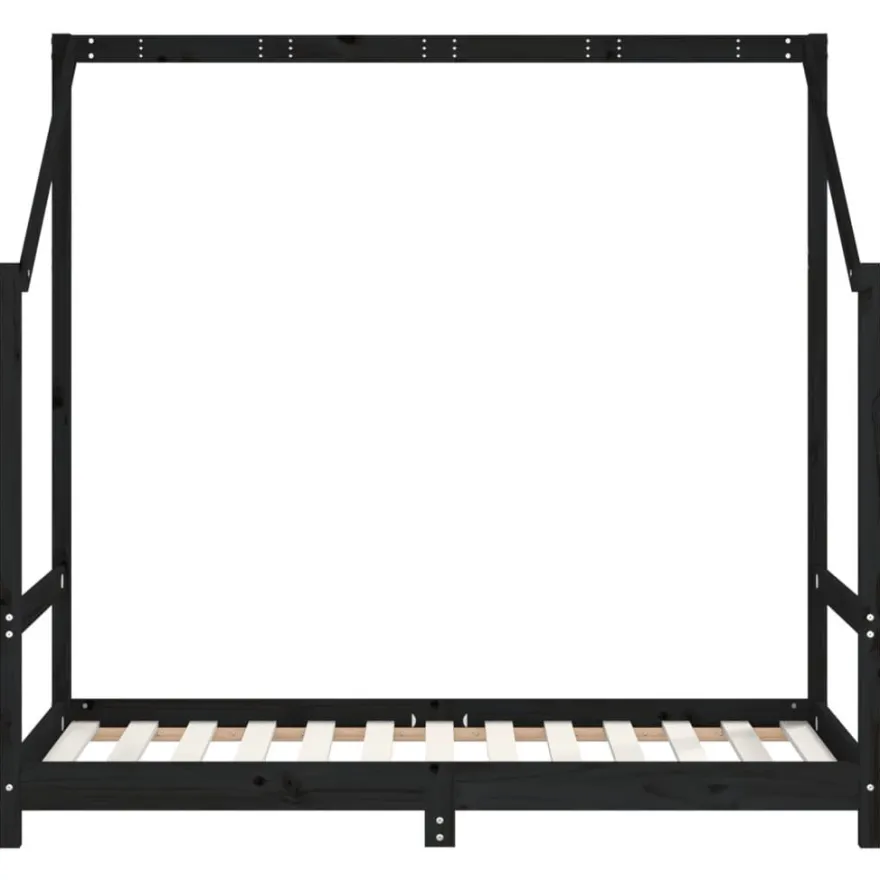 vidaXL Kinderbett Schwarz 2x(80x160) cm Massivholz Kiefer