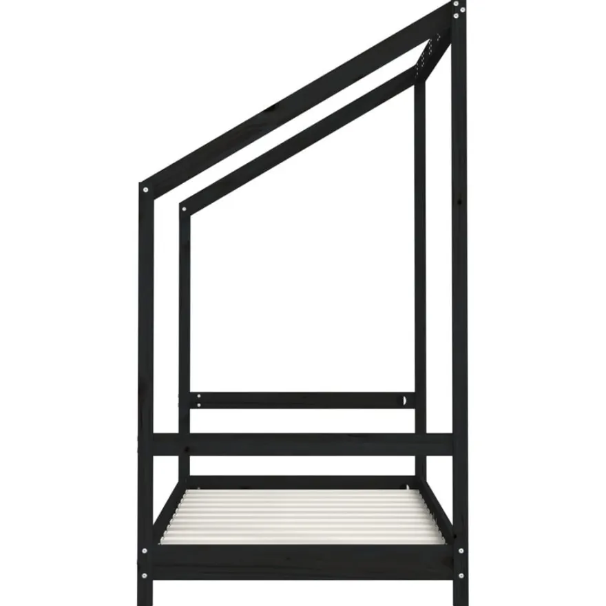 vidaXL Kinderbett Schwarz 2x(80x160) cm Massivholz Kiefer