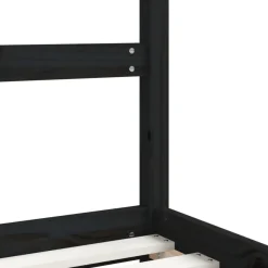 vidaXL Kinderbett Schwarz 2x(80x160) cm Massivholz Kiefer
