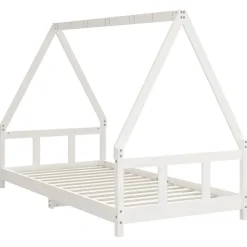 vidaXL Kinderbett Weiß 90x190 cm Massivholz Kiefer