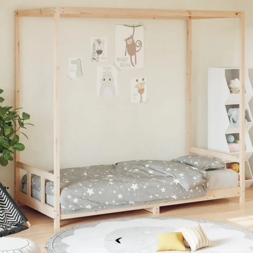 vidaXL Kinderbett 90x190 cm Massivholz Kiefer
