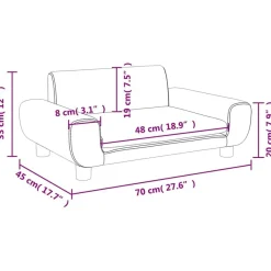 vidaXL Kindersofa Braun 70x45x33 cm Samt