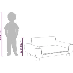 vidaXL Kindersofa Braun 70x45x33 cm Samt